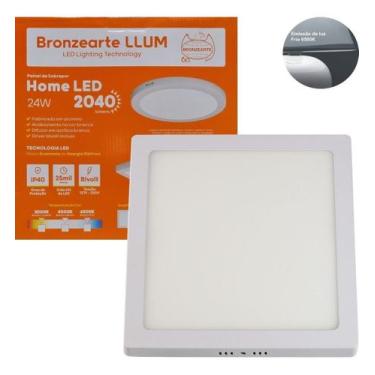 Imagem de Painel 24W Sobrepor Led Plafon 30x30 Quadrado 3000K Luz Amarela 2 Anos