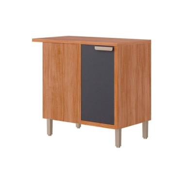 Imagem de Gabinete De Cozinha Modulado Balcão C/ Tampo Eloise Nicho De Canto C/ 1 Porta 92cm Cinamomo/titanium - Mgm
