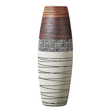 Imagem de Vaso de piso alto 31,4 polegadas/80 cm Vaso de cerâmica grande para decoração de casa, sala de estar, escritório, entrada, galhos e flores decorativos (20 x 60 cm)