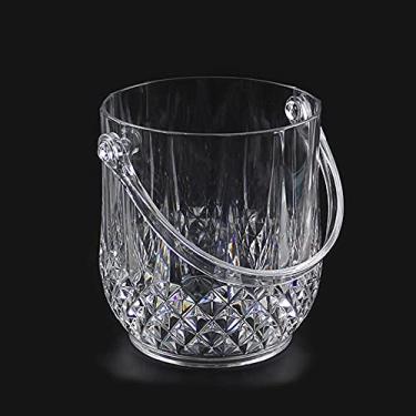 Imagem de HHHJQFAAT Balde de gelo de barra de acrílico com duas alças balde de champanhe balde de vinho cuspir recipiente de barril de vinho Ktv Club Bar suprimentos