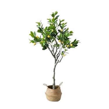 Imagem de Plantas falsas, planta artificial, limoeiro, simulação, planta, grande, vaso de chão, verde, decoração de sala de estar, árvore falsa, plantas artificiais internas e externas, 157 cm