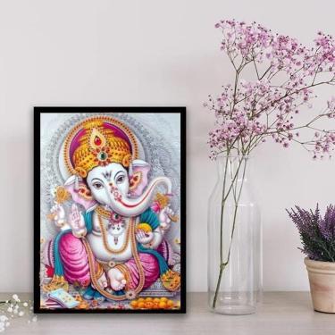 Imagem de Quadro Elefante Ganesha Baby 33X24Cm Preta