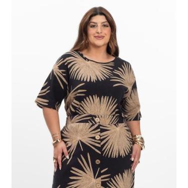Imagem de Blusa Manga Curta Feminina Plus Size Secret Glam Preto, Plus G2, Preto