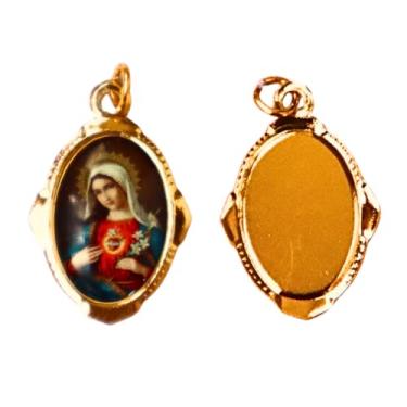 Imagem de Medalha Imaculado Coração de Maria Chapa Resinada 2 Unid