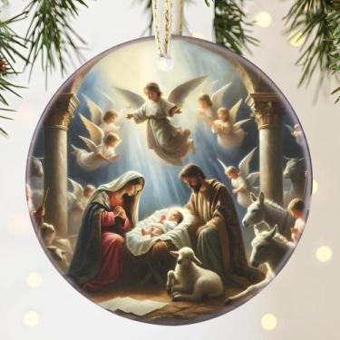 Imagem de Enfeite de Presépio Cristão Touber Cerâmica 9x9 cm