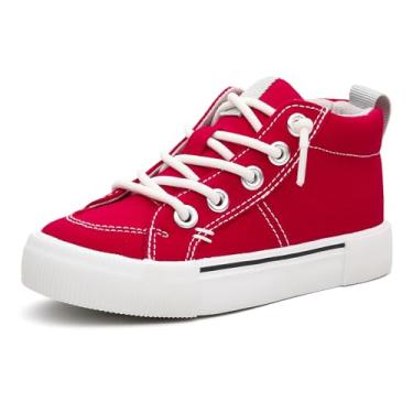 Imagem de EasyStar Tênis de tecido confortável sem cadarço para meninos e meninas, Vermelho, 21