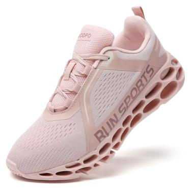 Imagem de TSIODFO Tênis feminino atlético para corrida e caminhada, Rosa 01, 38
