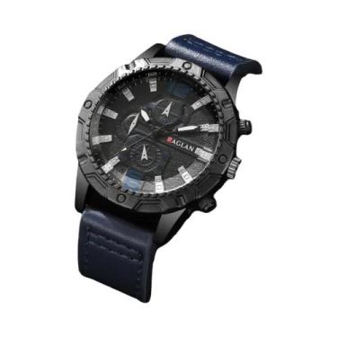 Imagem de Relógio De Pulso Masculino De Moda Esportiva Com Pulseira De Couro E M