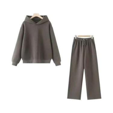 Imagem de Conjunto De Moletom Feminino Com Capuz E Calças, Manga Longa, Calças S