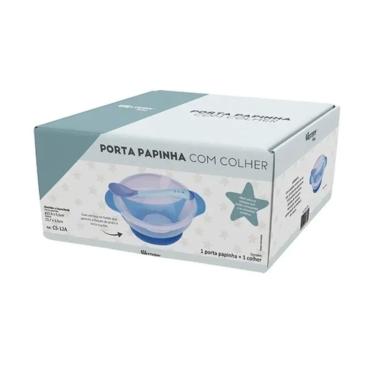Imagem de Prato Infantil Com Ventosa Colher 350ml Azul - Western Baby