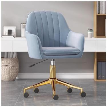 Imagem de Cadeira de escritório em casa, giratória de 360° com rodas, poltrona de computador ajustável em altura, encosto confortável para sala de estar, quarto, penteadeira, estudo