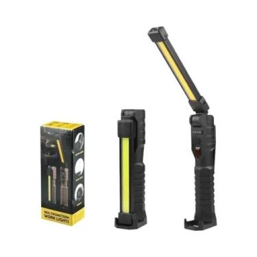 Imagem de Lanterna De Trabalho LED COB XPE Recarregável USB Dobrável Com Base Ma