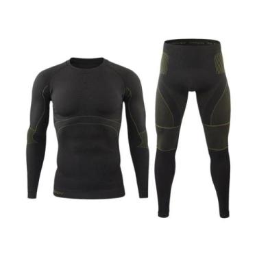 Imagem de Roupa Térmica Tática Sem Costura Para Homens, Calças Longas Respirávei