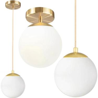 Imagem de Luminária Lustre Pendente 215cm Jabuticaba Globo Vidro 15cm Metal Teto