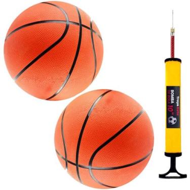 Imagem de 2 Bola De Basketball Tamanho Oficial N7 Ótima Qualidade + Bomba Para E