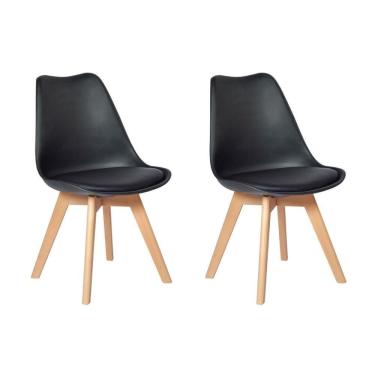 Imagem de Conjunto 02 Cadeiras Eames Wood Leda Design Preta