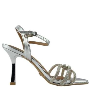 Imagem de Sandália Feminina Vizzano Salto Fino com Tiras Strass 6552203-Feminino
