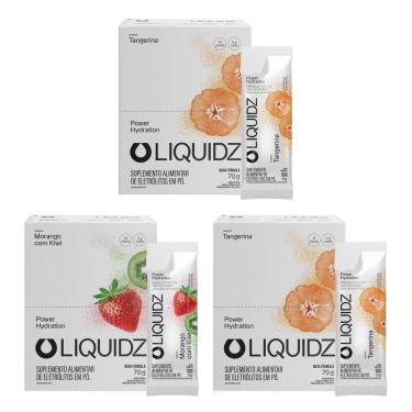 Imagem de LIQUIDZ® - Eletrólitos Zero Açúcares - Morango | Tangerina - Kit 3 Caixas - 42 sachês-Unissex