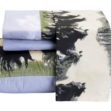 Imagem de Jogo De Cama Desire Casal King Size 4 Peças Percal 200 Fios 100% Algodão - Estampa Texas