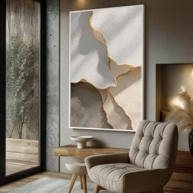 Imagem de Quadro com Moldura e Acrilico Cristal Vidro Abstrato Textura Suave par