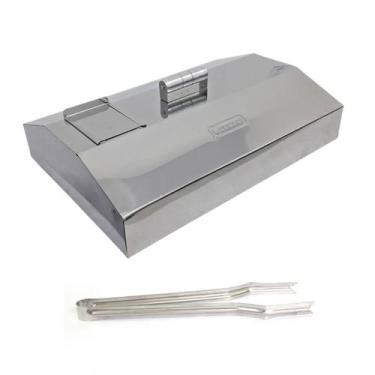 Imagem de Abafador Inox 56x39 e Pegador Carnes - Pizza e Churrasqueira - INOX LA