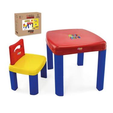 Imagem de Conjunto mesa infantil reforçada para atividades refeição brincadeira 