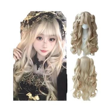 Imagem de Peruca Sintética Longa E Lisa De 24 Polegadas, Preta E Rosa, Com Rabo 