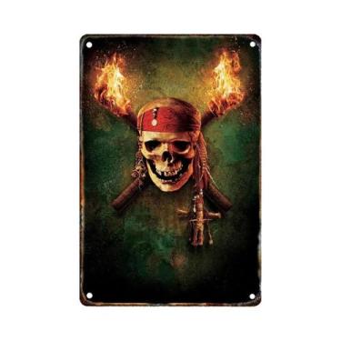Imagem de Placa De Metal Retrô Piratas Do Caribe Disney Arte De Parede Decoração