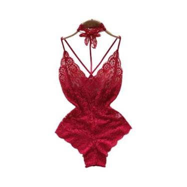 Imagem de Vestido De Noite Sem Mangas Em Renda Floral Para Mulheres, Com Tanga, 