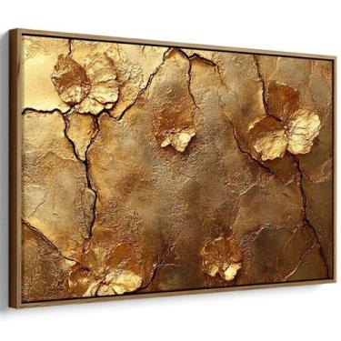 Imagem de Quadro Dourado Encanto das Flores Eternas - Mioquadros, 180x120 cm, Ta