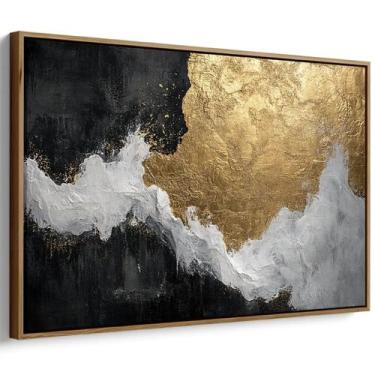 Imagem de Quadro Dourado Encontro de Luz e Sombra - Mioquadros, 180x120 cm, Taba