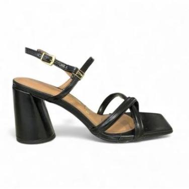 Imagem de Sandália Feminina Vizzano Salto Médio Tiras 6562.100 Preto 35-Feminino