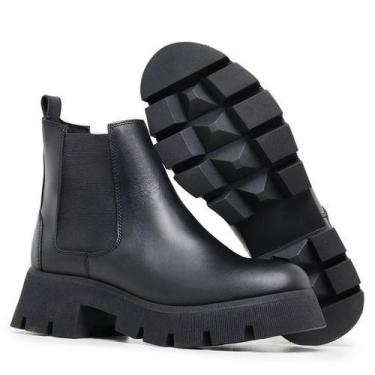 Imagem de Coturno Feminino Tratorada Preto Tendência Blogueiras - G-Stock, 38, P