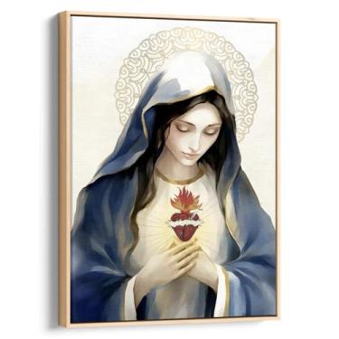 Imagem de Quadro decorativo Imaculado Coração de Maria Pintura watercolor - Art 