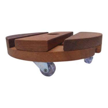 Imagem de Suporte Para Vaso De Chão Madeira Com Rodas 25x25cm Envernizado - PURA
