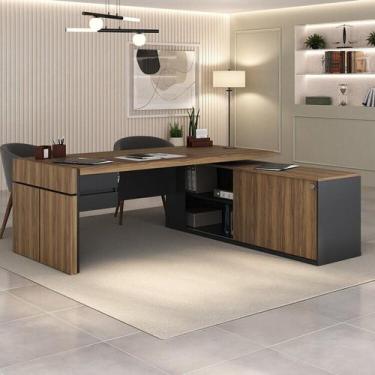 Imagem de Mesa para Escritório Diretor em Tamburato com 2 Gavetas - Artany