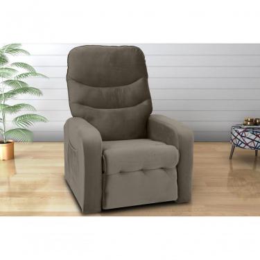 Imagem de Poltrona Reclinável Punto 1 Lugar Veludo Diferencial Fibra Siliconada Marrom Matrix