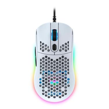 Imagem de Mouse Gamer Force One Gripen, 12000DPI, 7 Botões, Ambidestro, RGB, Branco-Unissex
