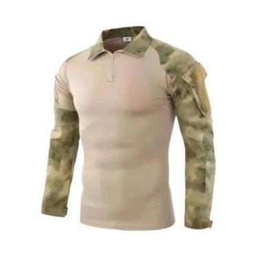 Imagem de Camiseta Tática De Manga Longa Camuflada Para Homens, Respirável, Para