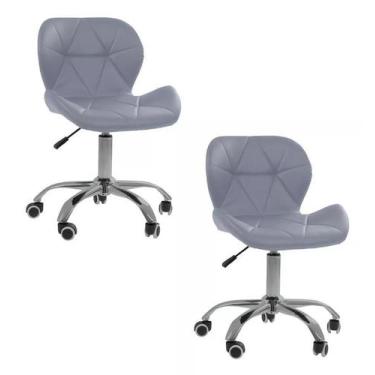 Imagem de Kit 2 Cadeiras Office Eiffel Slim Ajustável Base Giratória - Oficial W