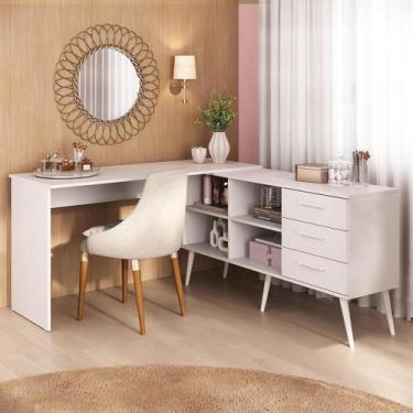 Imagem de Penteadeira Escrivaninha de Canto com 3 Gavetas Jady Multimóveis MP478