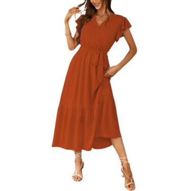 Imagem de Vestido PRETTYGARDEN Floral Boho de Verão com Decote V Transpassado Ta