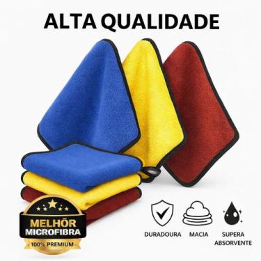 Imagem de Toalha Pano de Limpeza 30x40cm Flanela 2 Lados Macia de Alta Absorção 