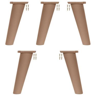 Imagem de Kit 5 Pé Retrô de Plástico Marrom Resistente para Móveis Cômoda Design Clássico e Fácil Instalação