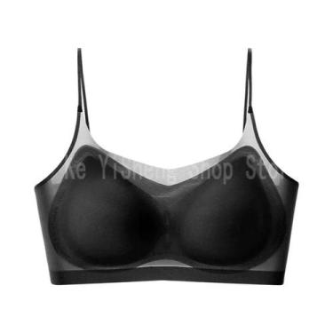 Imagem de Sutiã Halter Sem Costura De Seda Gelada Respirável Para Mulheres Com S