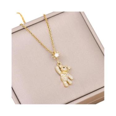 Imagem de Colar Feminino Com Pingente De Cristal De Zircônia Banhado a Ouro 18K,
