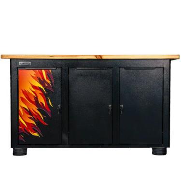 Imagem de Bancada fechada com 3 portas FIRE - RLL-203 (Preto) - Rotterman, Preto
