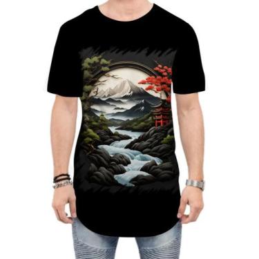 Imagem de Camiseta Longline Paisagem Oriental Portão Torii 22 - Kasubeck Store®,