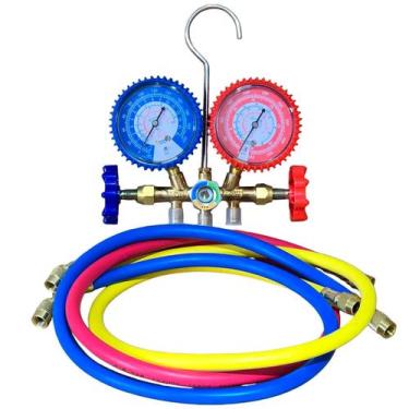 Imagem de Kit Manifold R22, R134, R404, R12 Mangueiras 90cm - Ecotools