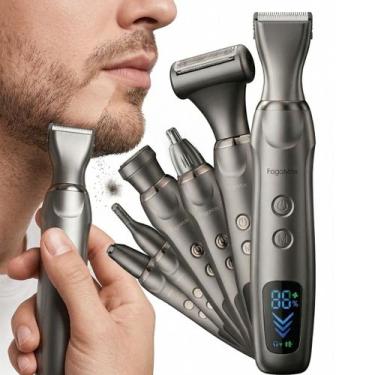 Imagem de Barbeador Elétrico Aparador de Pelos 6 em 1 Masculino Recarregável Bar